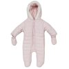 C05743: Baby Girls Snowsuit With Faux Fur Trim & Heart Quilting (0-12 Months)